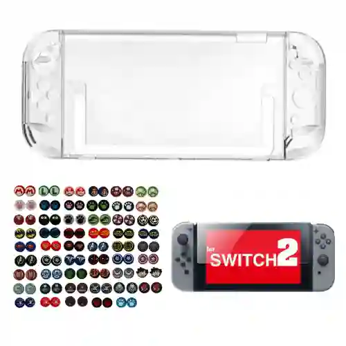 Acrilico Protector + Vidrio + 2 Grips Compatible Switch 2