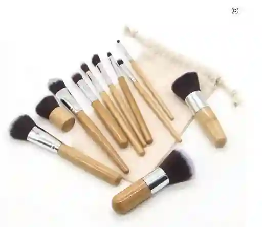 Brochas Para Maquillaje Mango En Bambú