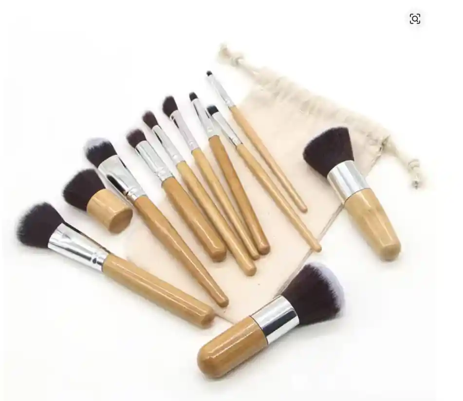 Brochas Para Maquillaje Mango En Bambú