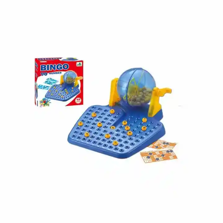 Juego De Mesa Familiar Bingo 24 Cartas Con Bolichero 90 Números
