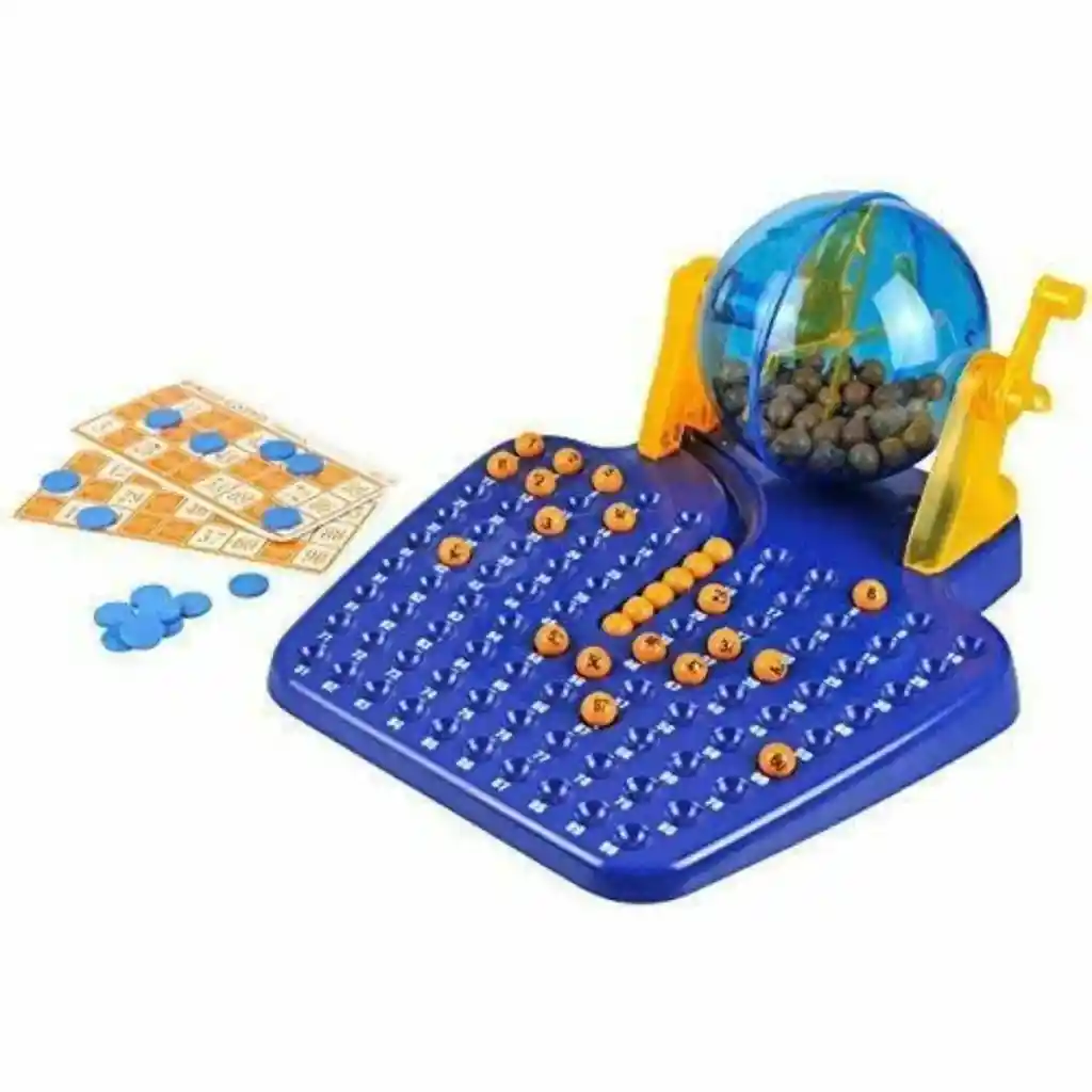 Juego De Mesa Familiar Bingo 24 Cartas Con Bolichero 90 Números