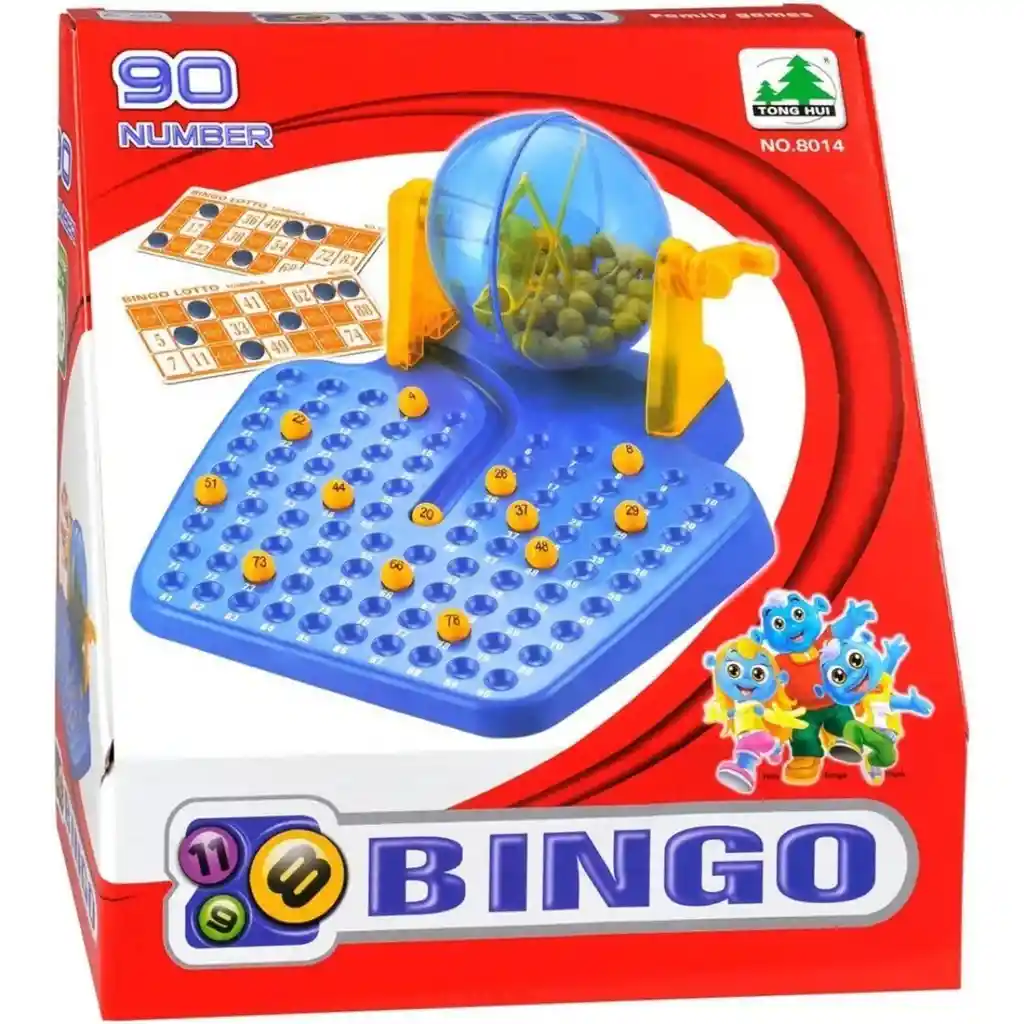 Juego De Mesa Familiar Bingo 24 Cartas Con Bolichero 90 Números