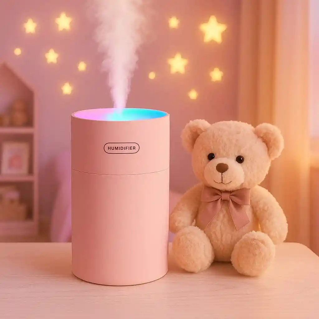 Humidificador, Difusor, Ambientador Con Luz Led Usb Portátil Rosado