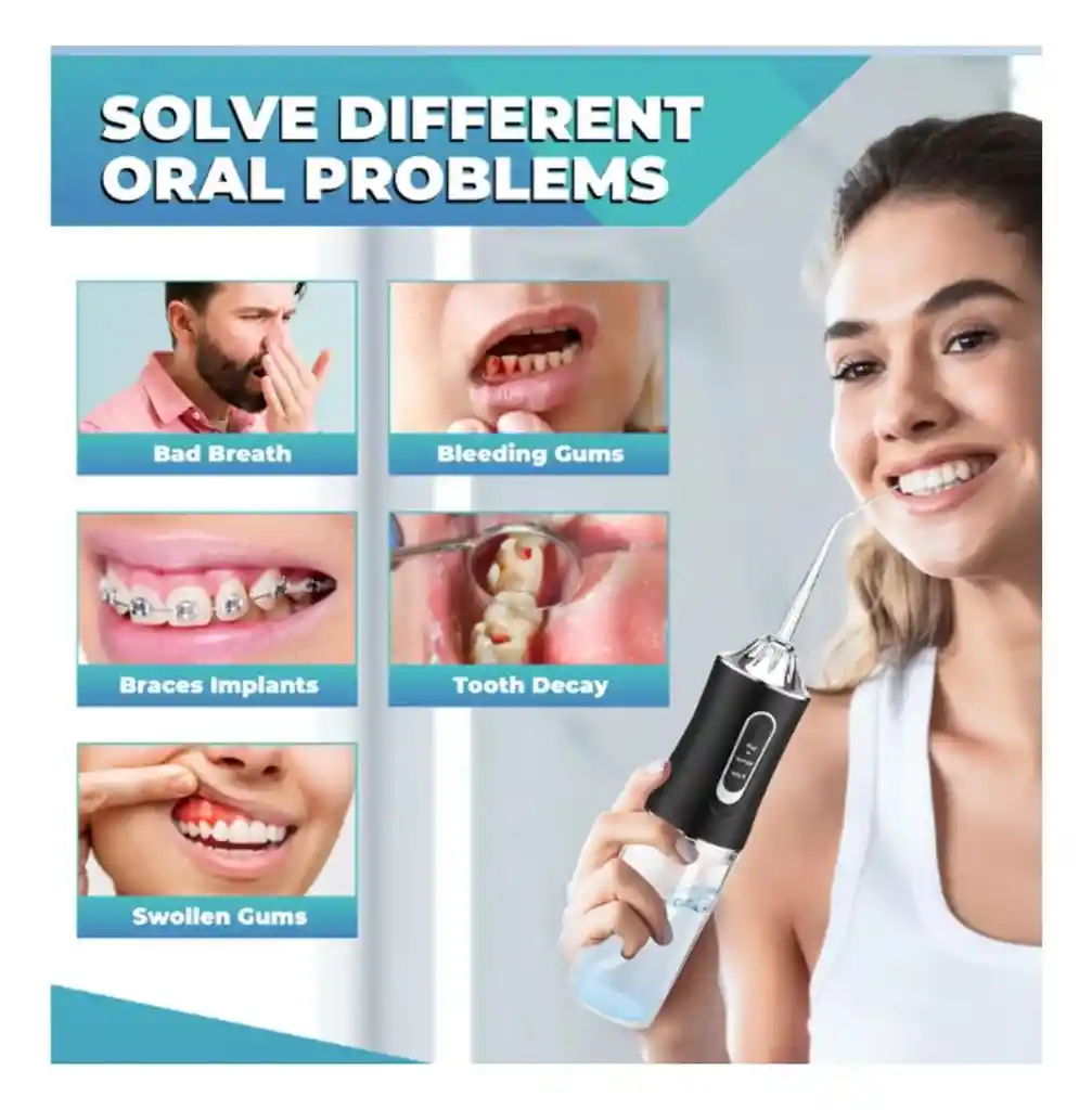 Irrigador Bucal Portátil Limpieza Dental Salud Recargable