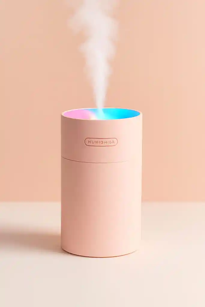Humidificador, Difusor, Ambientador Con Luz Led Usb Portátil Rosado