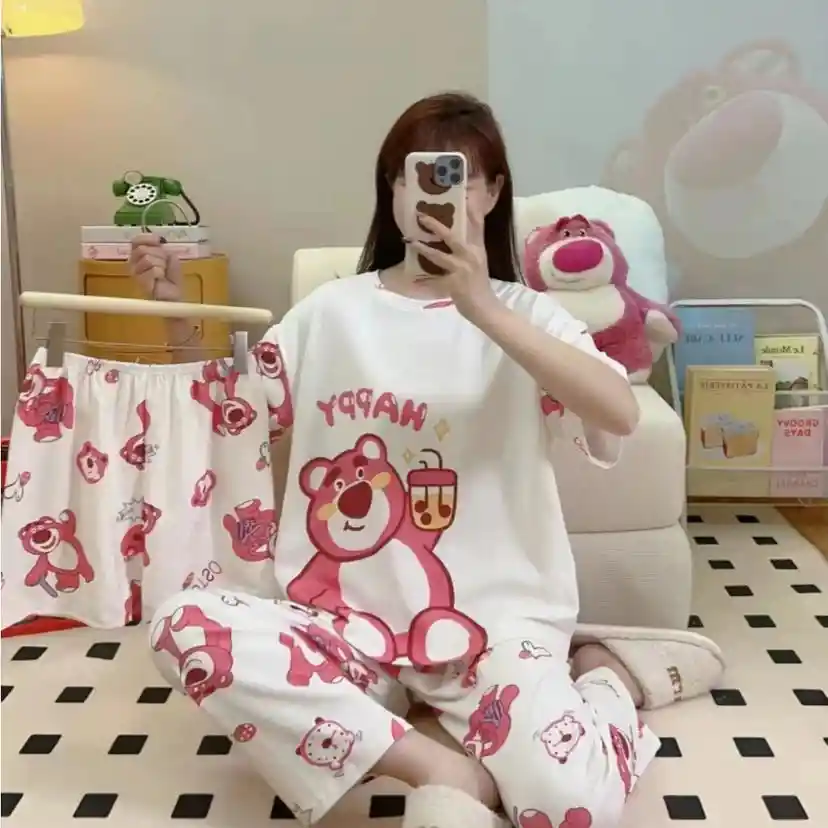 Pijama Tres Piezas Lotso Talla Única (camiseta + Pantalón + Short)