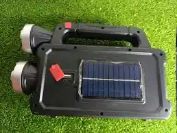 Linterna Recargable De Panel Solar Multifuncional Usb Negro