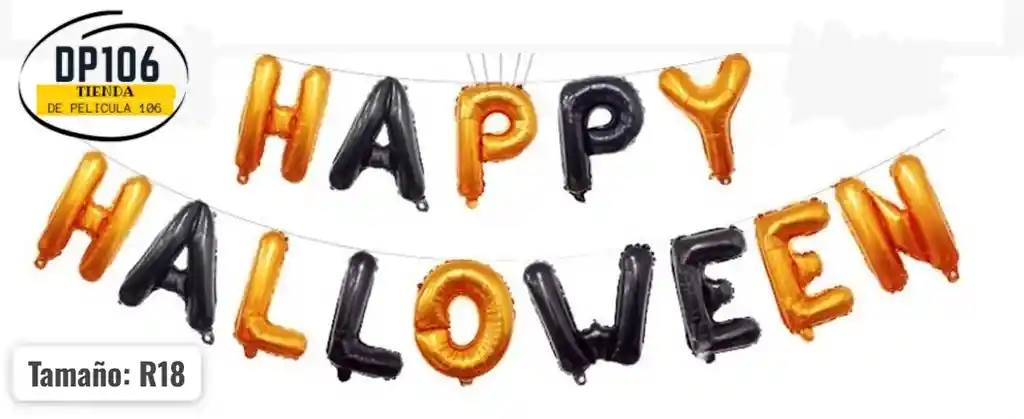 Feliz Halloween Globos Decoracion Letra A Letra R16