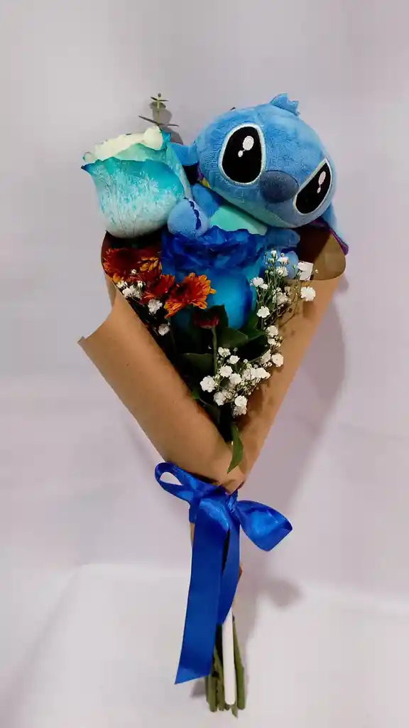 Ramillete Con Peluche De Stitch