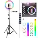 Aro De Luz Rgb 33 Cm Profesional + Tripode