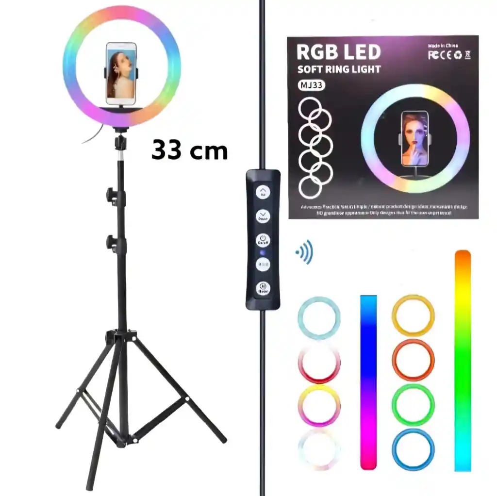 Aro De Luz Rgb 33 Cm Profesional + Tripode