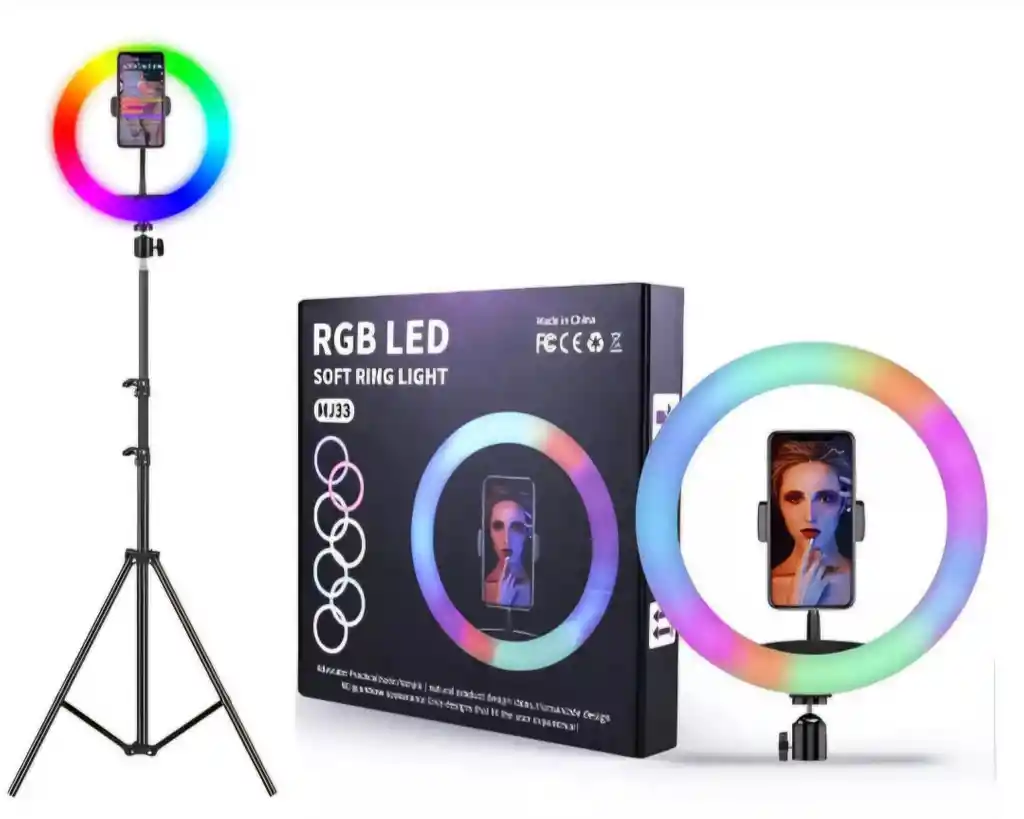 Aro De Luz Rgb 33 Cm Profesional + Tripode