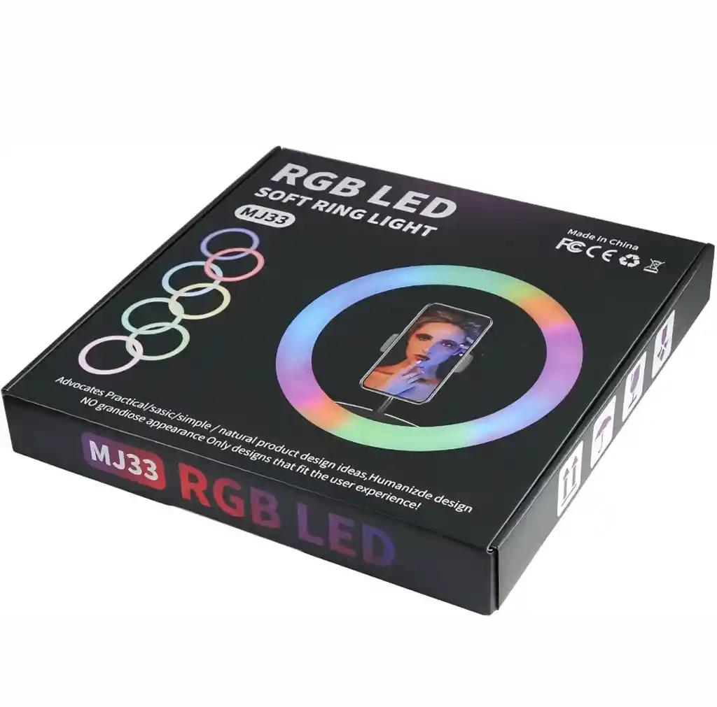 Aro De Luz Rgb 33 Cm Profesional + Tripode