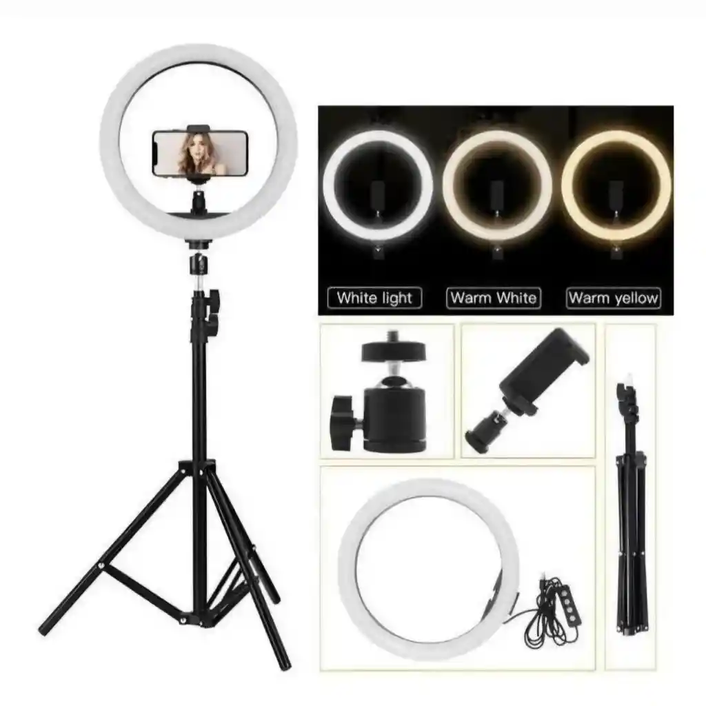 Aro De Luz Rgb 33 Cm Profesional + Tripode