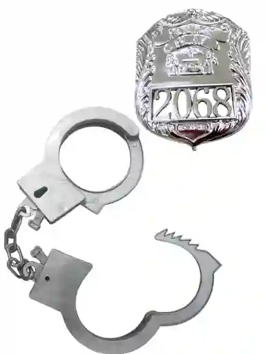 Esposas Y Placa De Plastico Para Disfraz Policia Halloween