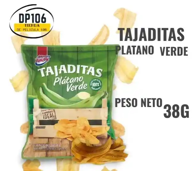 Tajaditas Platanito / Platano Verde Tajado Super Ricas X 38g