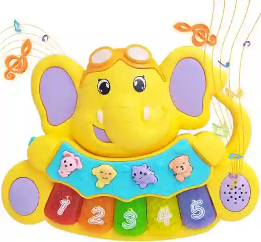 Juguete Didáctico Elefante Musical Infantil Piano Para Bebes Con Luz Y Sonido