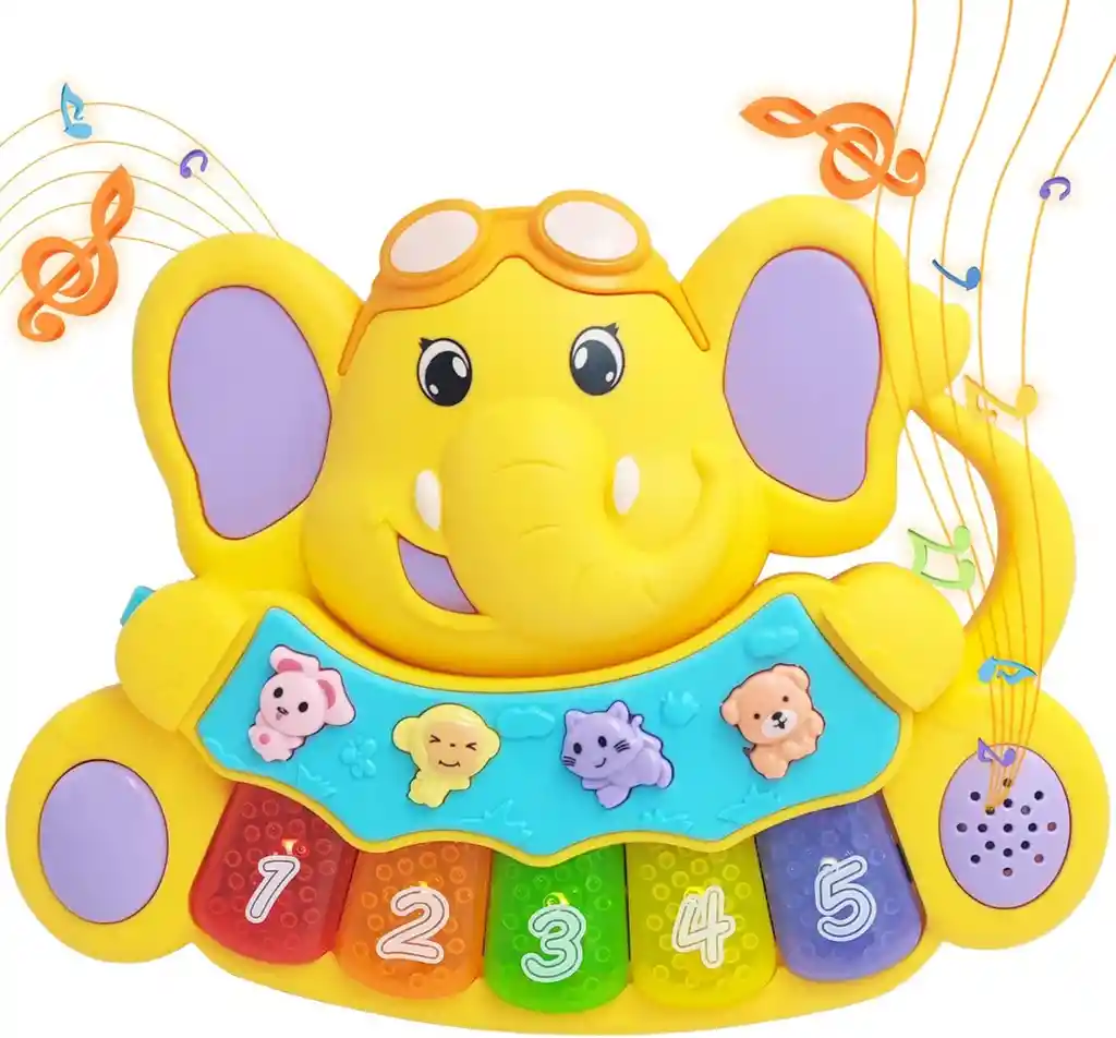 Juguete Didáctico Elefante Musical Infantil Piano Para Bebes Con Luz Y Sonido