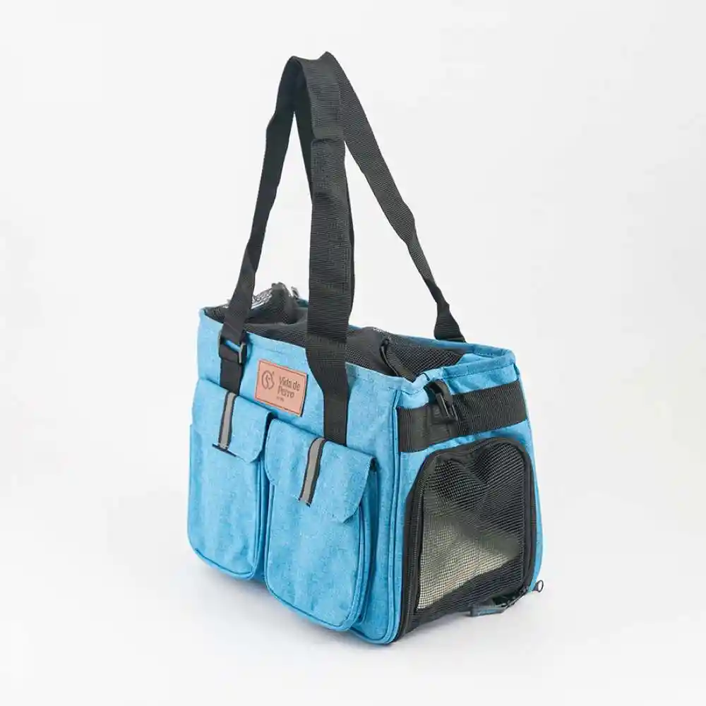Cargador Vida De Perro Tipo Mochila 40x20x24cm Azul Poliester