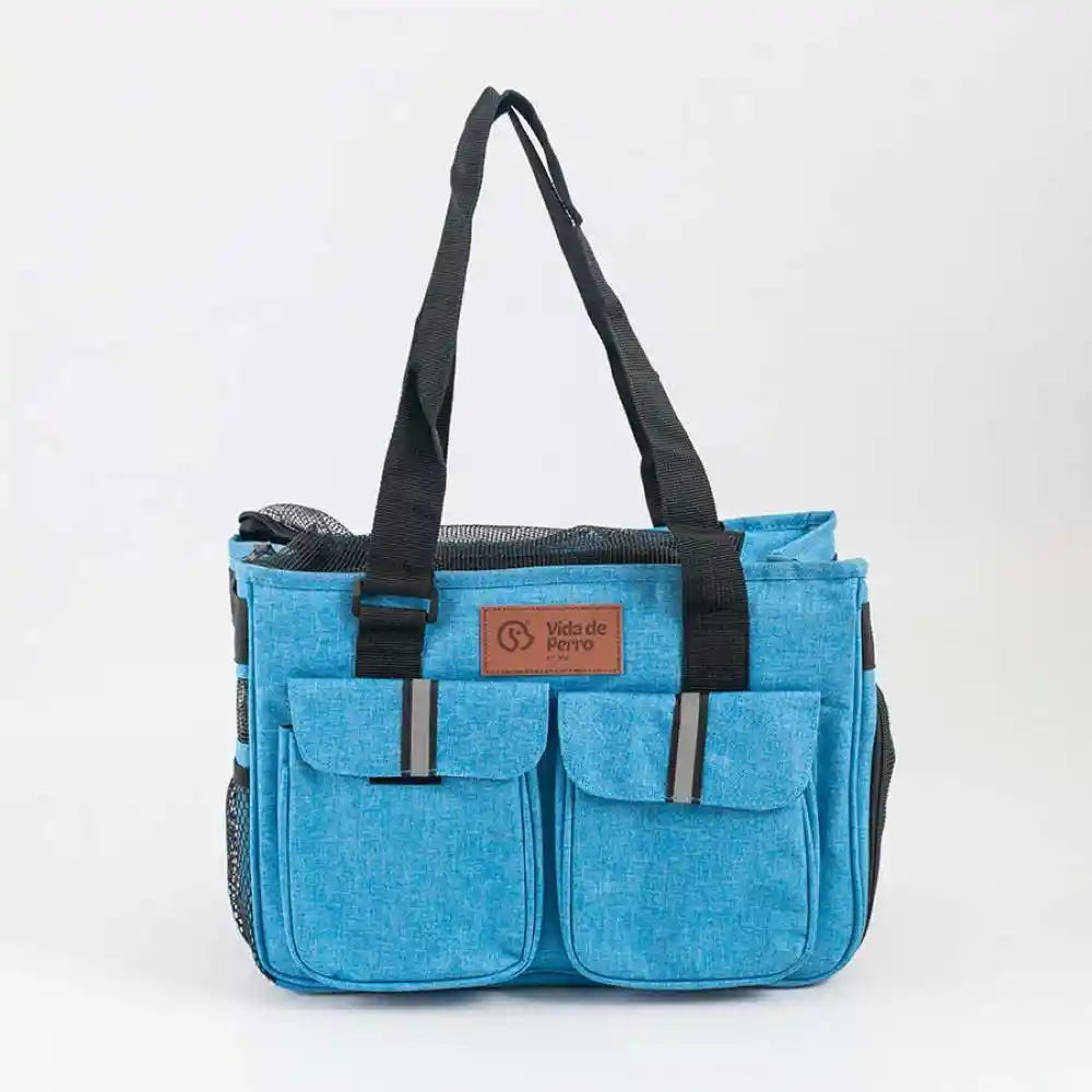 Cargador Vida De Perro Tipo Mochila 40x20x24cm Azul Poliester