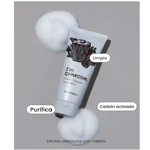 Limpiador En Espuma Tony Moly I'm Charcoal 180 Ml