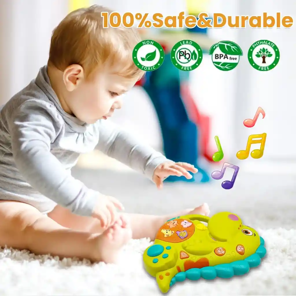 Juguete Didáctico Dinosaurio Musical Infantil Para Bebes Con Luz Y Sonido