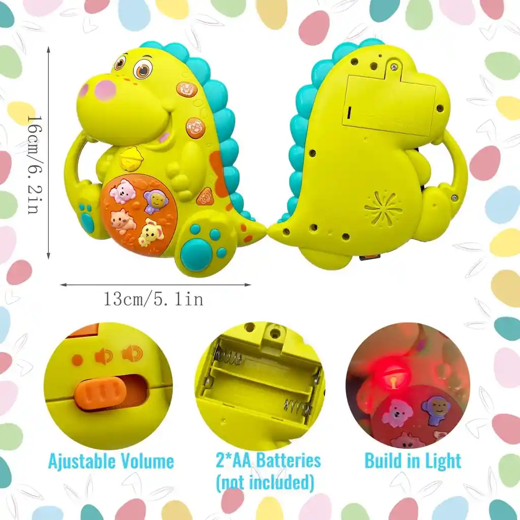 Juguete Didáctico Dinosaurio Musical Infantil Para Bebes Con Luz Y Sonido