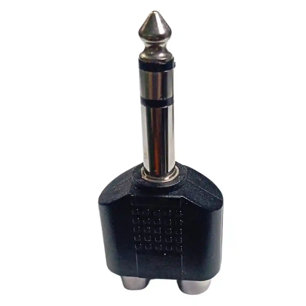 Adaptador De Audio 6.35mm Plug A 2 Rca Hembra Estéreo