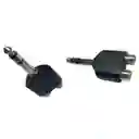 Adaptador De Audio 6.35mm Plug A 2 Rca Hembra Estéreo