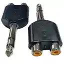 Adaptador De Audio 6.35mm Plug A 2 Rca Hembra Estéreo