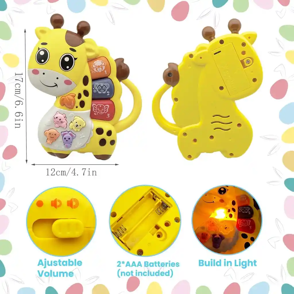 Juguete Didáctico Jirafa Musical Infantil Para Bebes Con Luz Y Sonido