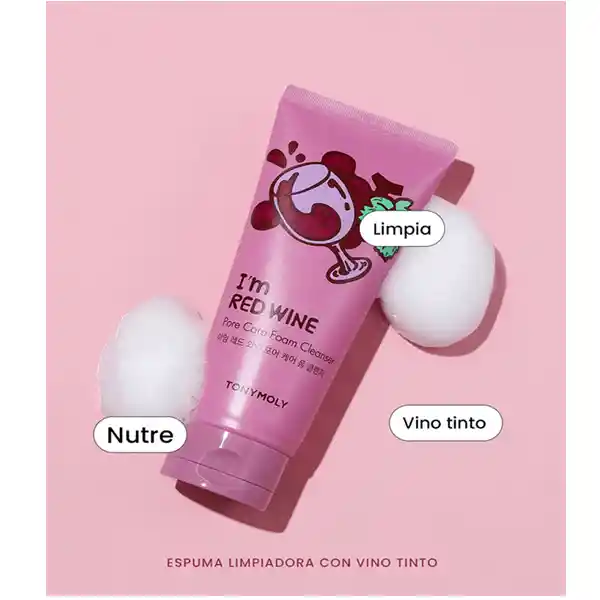 Limpiador En Espuma Tony Moly I'm Red Wine 180 Ml