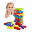 Juego De Mesa Jenga Madera 54 Piezas Con Dado Para Niños