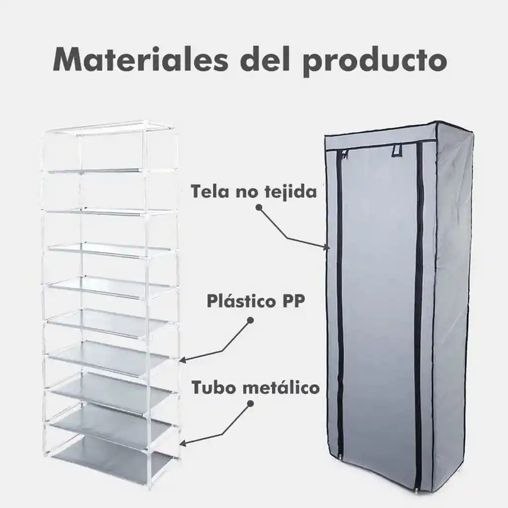 Zapatero 9 Niveles Premium Hasta 27 Pares Desarmable Liviano