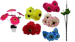 Ramo Gerbera Flores Artificiales Decoración 5 Flores 1 Ramo