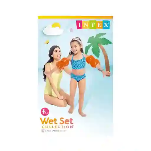 Flotador De Brazo Inflable Naranja Flotador Piscina Intex X2 19cm X 19cm