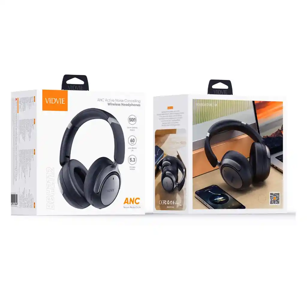 Audífonos Diadema Inalámbrica Vidvie Inalámbrica Bbh2112 Negro
