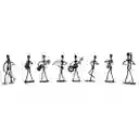 Set De 8 Figuras Metálicas De Músicos