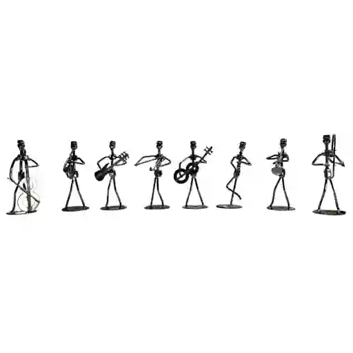 Set De 8 Figuras Metálicas De Músicos