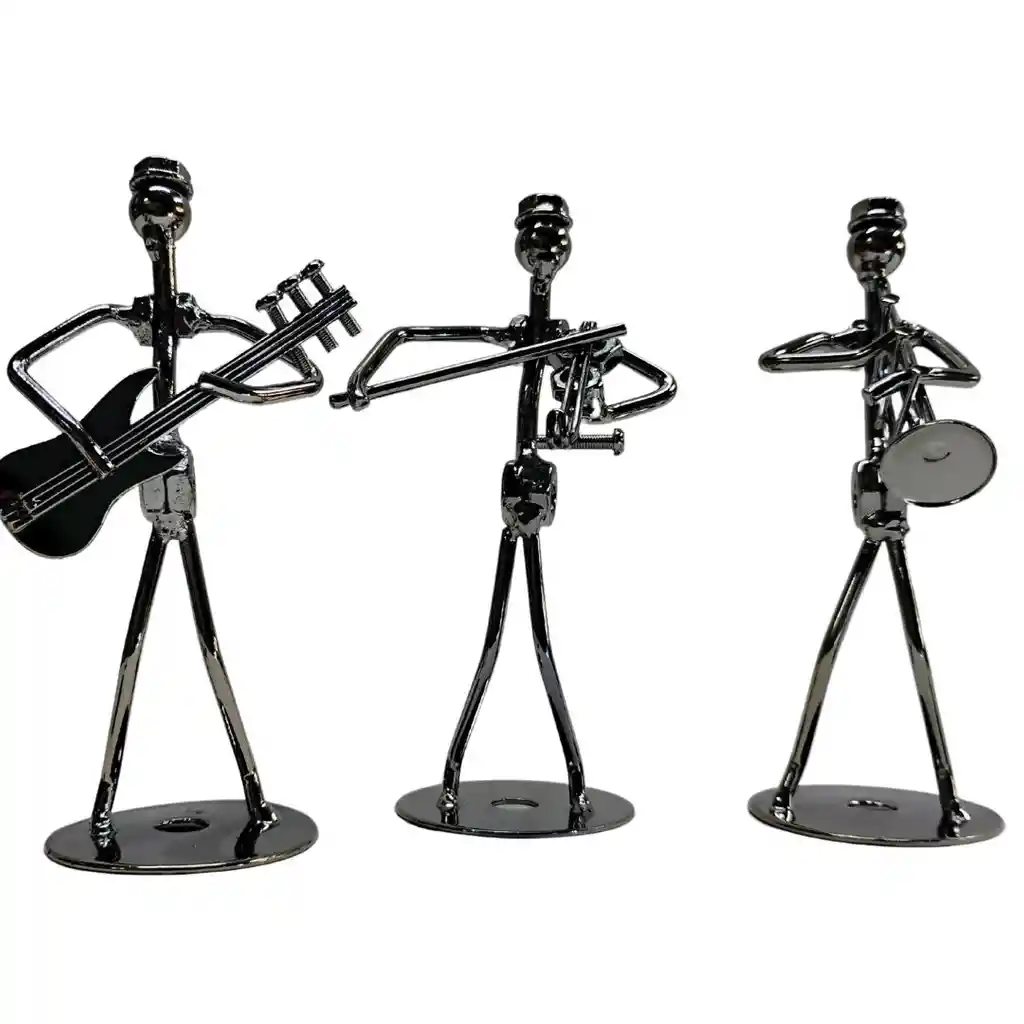 Set De 8 Figuras Metálicas De Músicos