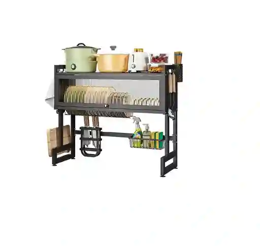 Escurridor Platos Cocina Con Gabinete Color Negro