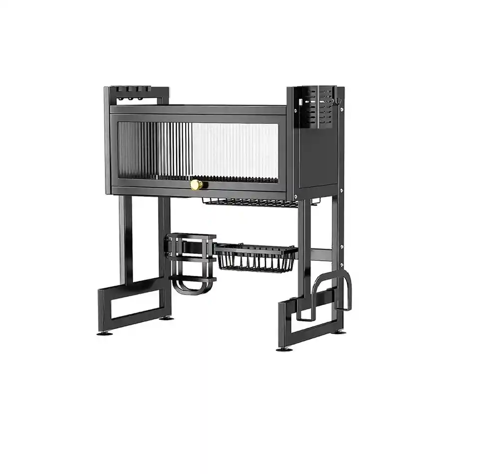 Escurridor Platos Cocina Con Gabinete Color Negro
