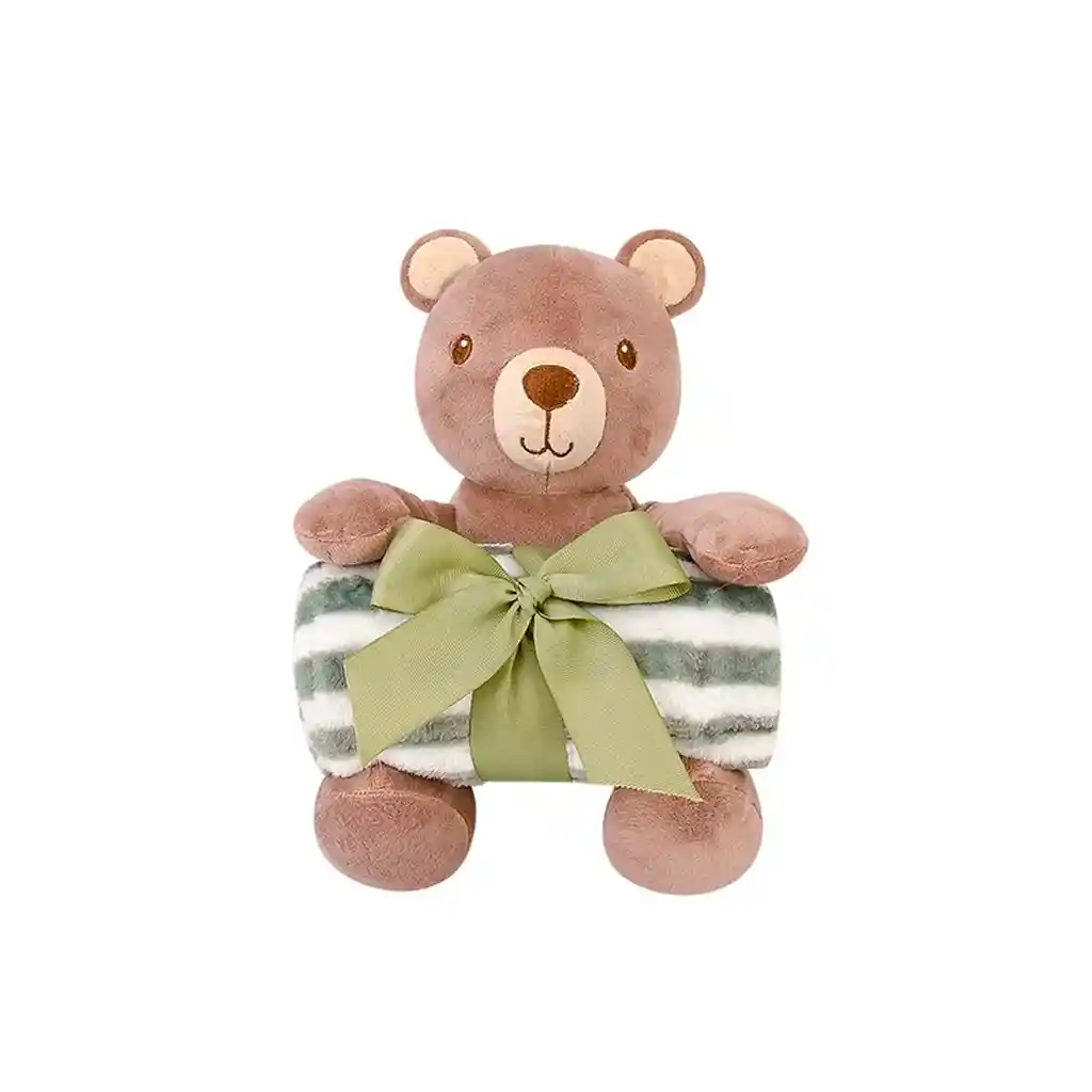Peluche De Animales Con Cobija, De Tela Suave Y Antialérgica Oso - Hudson Baby