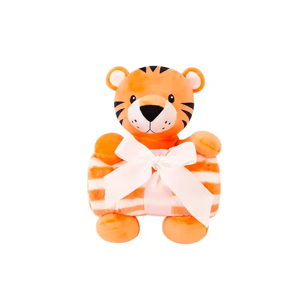 Peluche De Animales Con Cobija, De Tela Suave Y Antialérgica Tigre - Hudson Baby