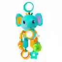 Sonajero Móvil De Peluche Elefante Celeste Con Rascaencias Y Espejo, Hecho En Material Hippoargenico, Con Rascaencias De Silicona Suave, Aro Para Colgar Del Coche, Cuna O Gimnasio