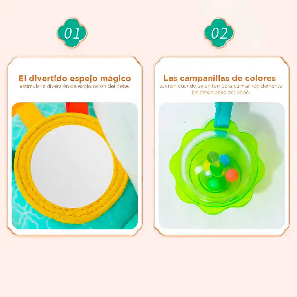 Sonajero Móvil De Peluche Elefante Celeste Con Rascaencias Y Espejo, Hecho En Material Hippoargenico, Con Rascaencias De Silicona Suave, Aro Para Colgar Del Coche, Cuna O Gimnasio