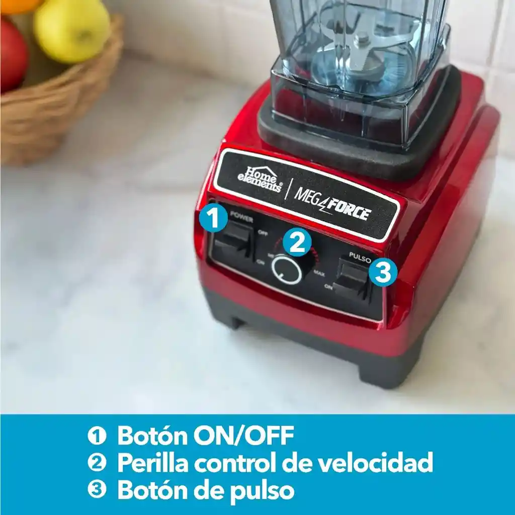 Licuadora Home Elements Megaforce 2l 110v Hepb805r 1500w