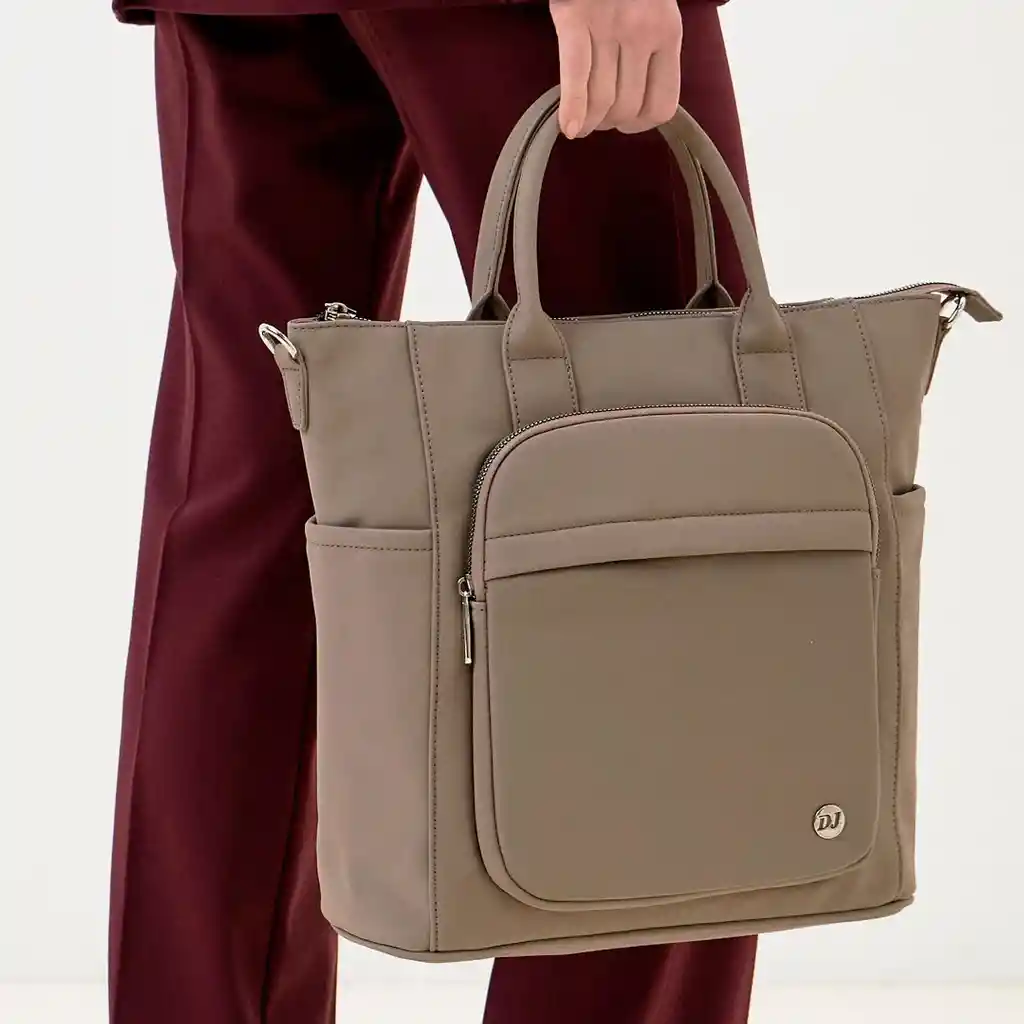 Bolso Beige Premium Multifuncional En Eco-cuero, Buena Capacidad De Almacenamiento, Con Correa Para Llevarlo Lateral, Diseño Francés - David Jones