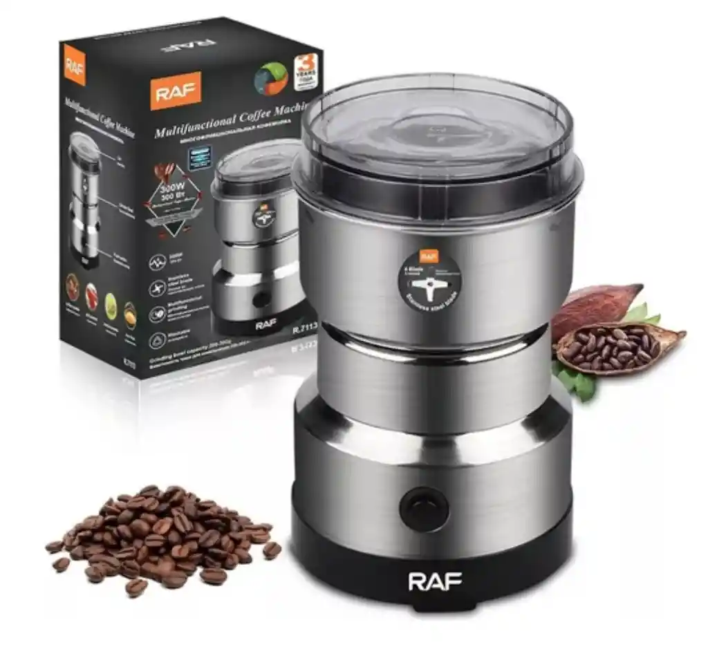 Molinillo Pulverizador Electrico Kimhi Granos Café Hierbas Especias Semillas 150w Portatil Acero Inoxidable Molino 300ml Molienda Rápida Con 4 Aspas Para El Hogar Color Plateado