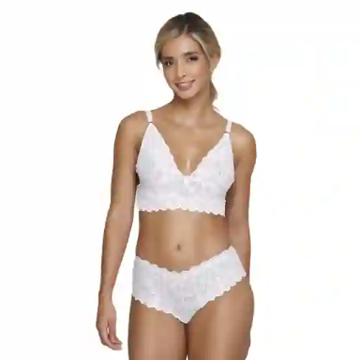 Conjunto Encaje Blanco Cachetero